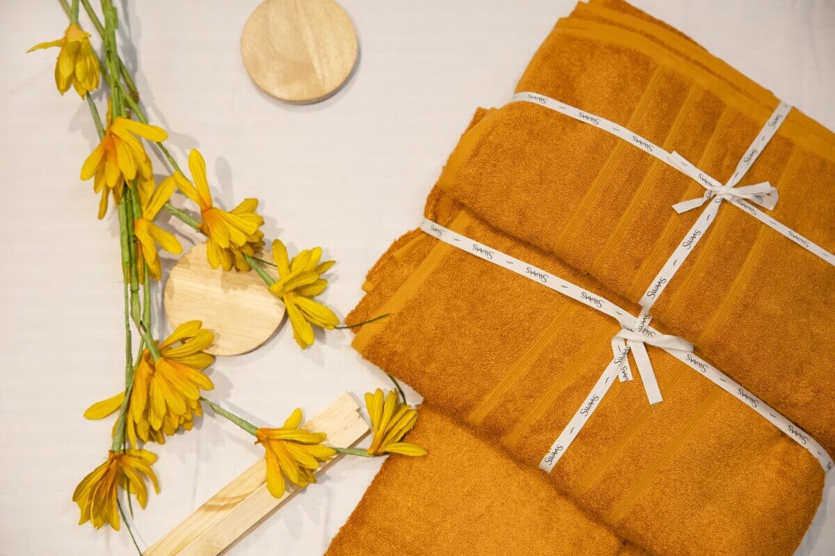 Rust Orange Bamboo Cotton Bath Towel
