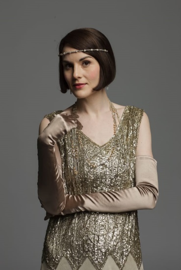 Lady Mary Michelle Dockery Downton Abbey Gold Sequined Dress