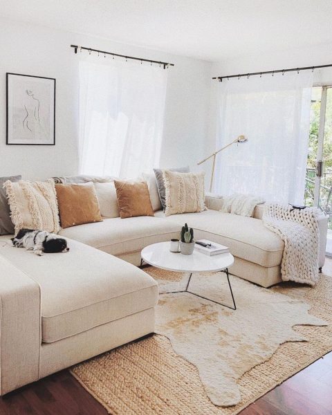 Layer rugs for living room