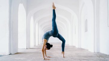 International Day of Yoga Women doing bending pose