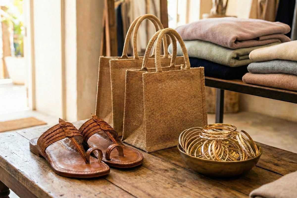 kolhapuri-chappal-jute-totes-metallic-bangles-cashmere-sweaters