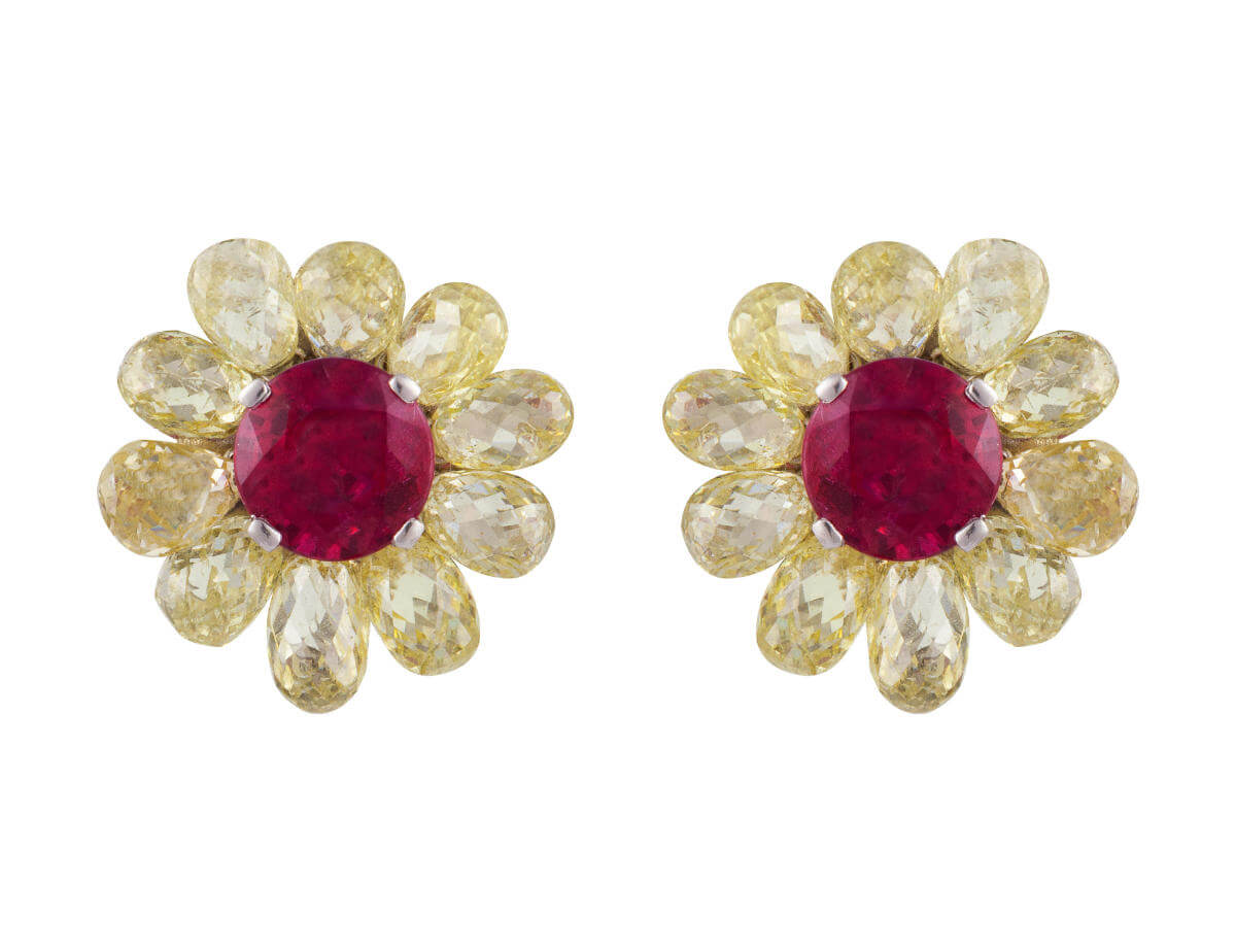 DIACOLOR X Gemfields Gleaming Flower Earrings