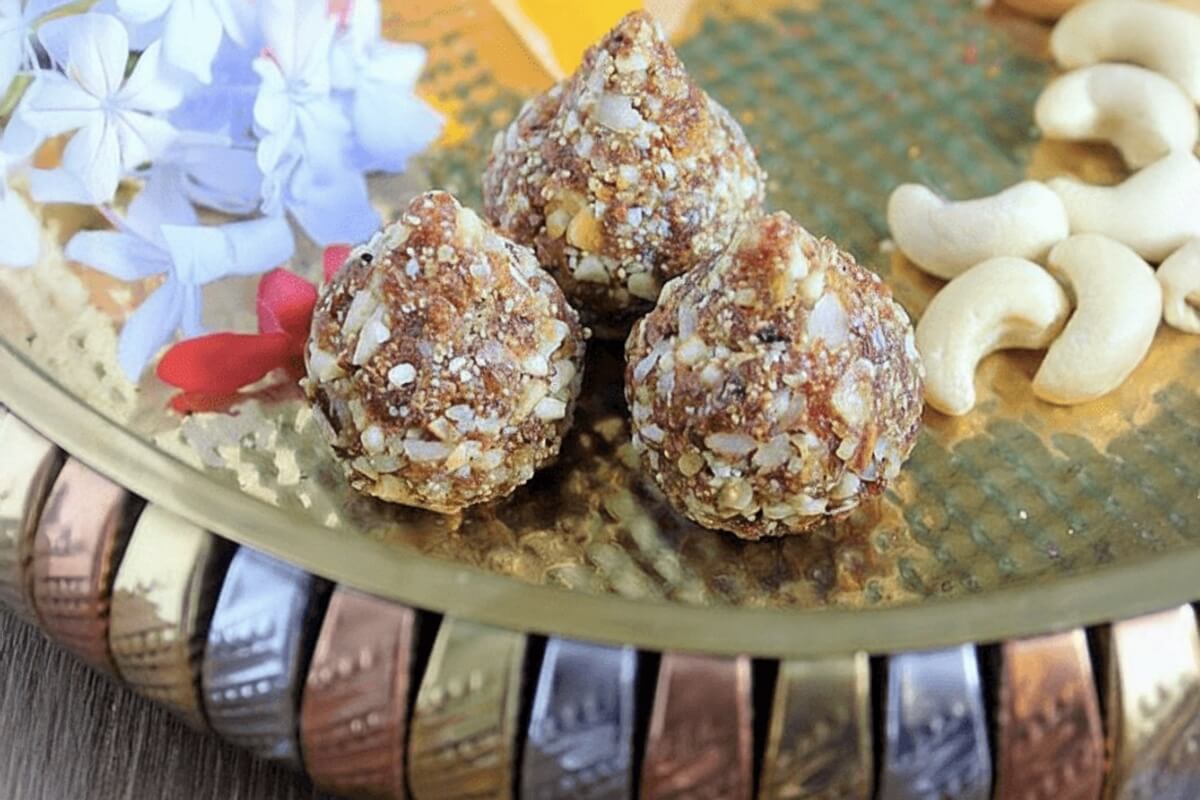 Dates and dry fruit Modak made with dates, nuts and ghee