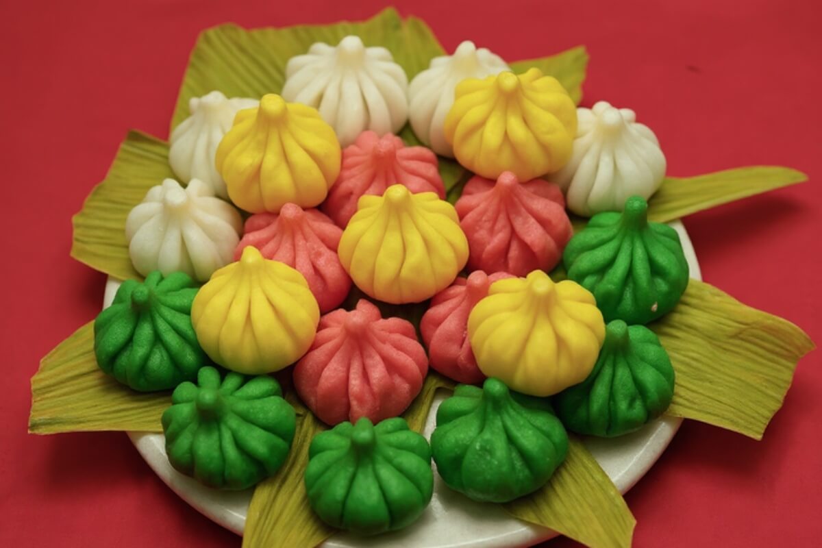 Rose Modak made with mawa, gulkand and rose petals